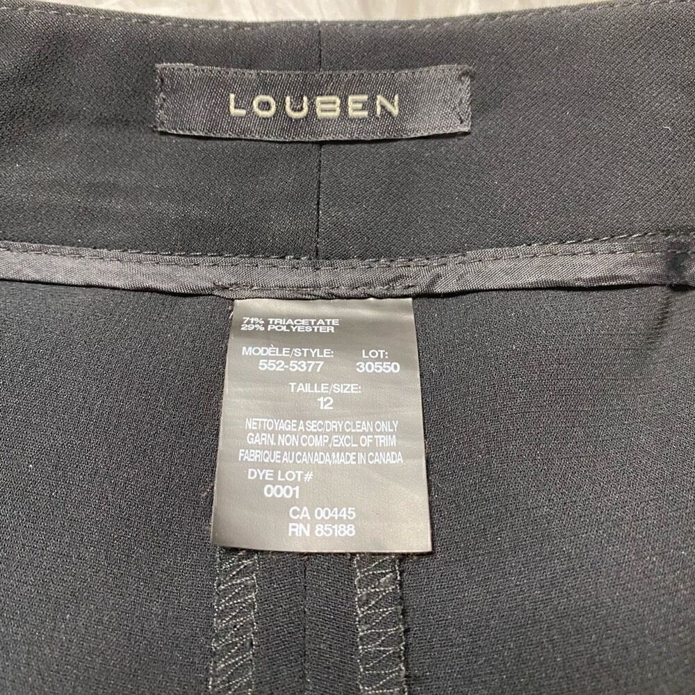 Louben Dress Pants Wide Leg Womens Size 12 Career Black Flowy Lightweight - Picture 2 of 9